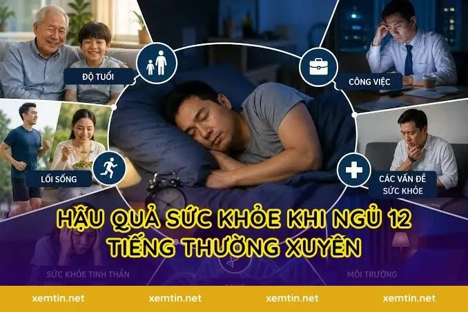Hậu quả sức khỏe khi ngủ 12 tiếng thường xuyên